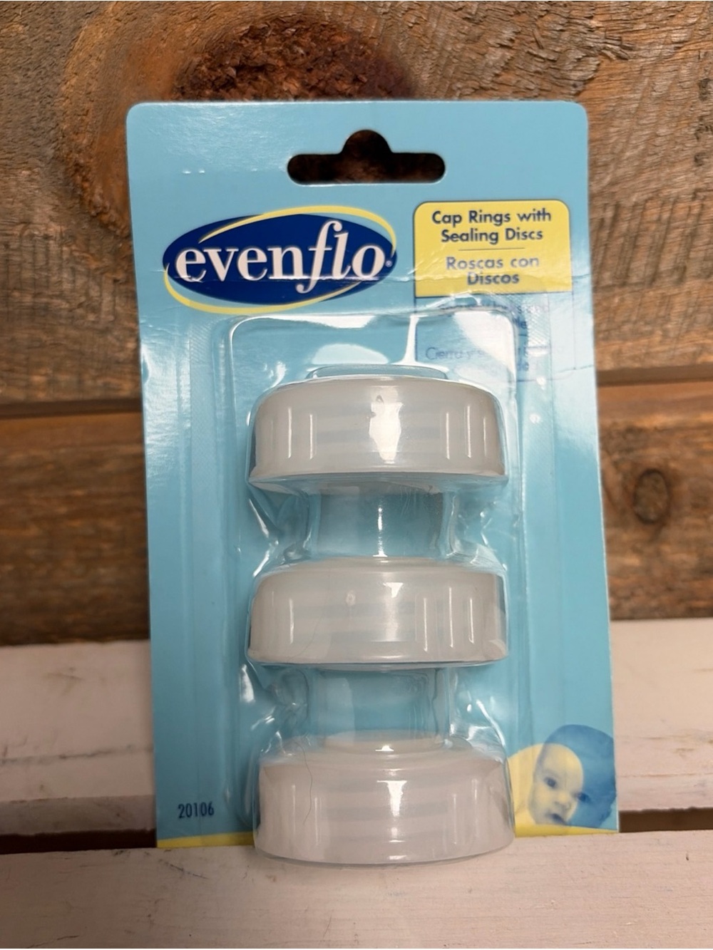 Vintage Evenflo 3 White Cap Rings W/Sealing Discs Pack baby infant bottle 2003